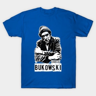 Charles Bukowski Stencil Portrait T-Shirt